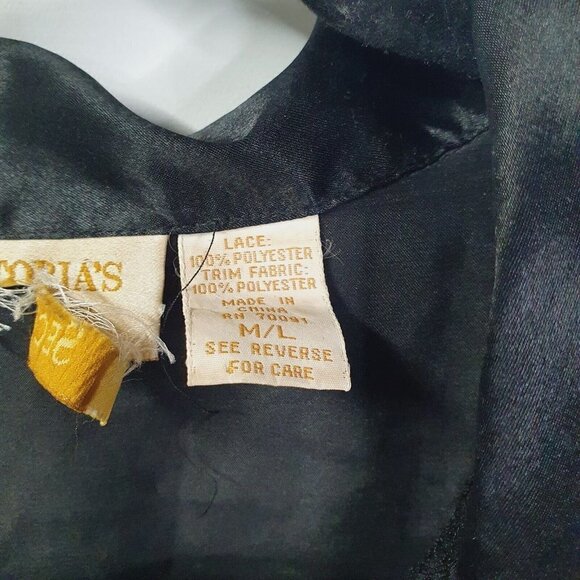 Vintage Victoria Secret Gold Tag Sheer Lace Front Long Sleeve Dress M/L - Picture 8 of 10